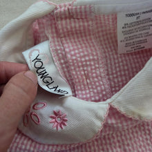 Load image into Gallery viewer, Y2k Pink Plaid Flower Dress 3t
