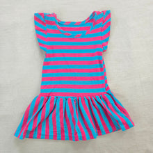 Load image into Gallery viewer, Vintage Pink + Blue Striped Tunic 12-24 months
