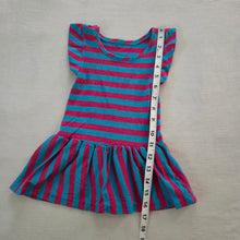 Load image into Gallery viewer, Vintage Pink + Blue Striped Tunic 12-24 months
