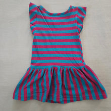 Load image into Gallery viewer, Vintage Pink + Blue Striped Tunic 12-24 months
