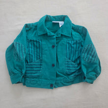 Load image into Gallery viewer, Vintage Aqua Striped Jean Jacket 18 months
