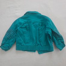 Load image into Gallery viewer, Vintage Aqua Striped Jean Jacket 18 months

