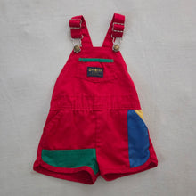 Load image into Gallery viewer, Vintage Oshkosh Color Block Shortalls 18 months *flaw
