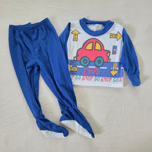 Load image into Gallery viewer, Vintage 2-Piece Cars Footed PJs 2t
