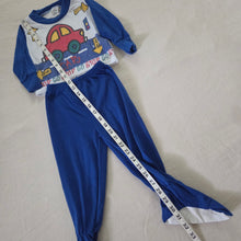 Load image into Gallery viewer, Vintage 2-Piece Cars Footed PJs 2t
