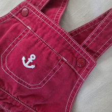Load image into Gallery viewer, Vintage Gymboree Anchor Red Overalls 12-18 months
