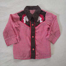 Load image into Gallery viewer, Vintage Horse Gingham Shirt 12-18 months
