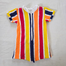 Load image into Gallery viewer, Vintage Striped Terrycloth Romper 12-18 months
