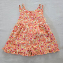 Load image into Gallery viewer, Vintage Orange Floral Romper 18 months
