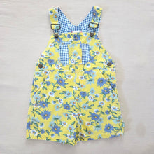 Load image into Gallery viewer, Vintage Gitano Yellow/Blue Floral Shortalls 5t
