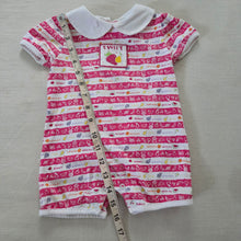Load image into Gallery viewer, Vintage Fruit Striped Romper 3-6 months
