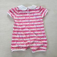 Load image into Gallery viewer, Vintage Fruit Striped Romper 3-6 months
