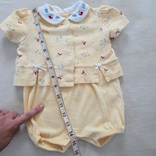 Load image into Gallery viewer, Vintage 2-Piece Cherry Floral Cotton Set 3-6 months
