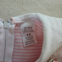 Load image into Gallery viewer, Vintage Pink Striped Bubble Romper 6-9 months
