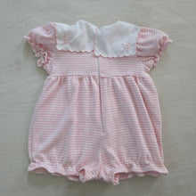 Load image into Gallery viewer, Vintage Pink Striped Bubble Romper 6-9 months
