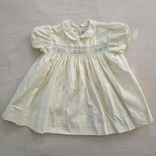 Load image into Gallery viewer, Vintage 60s Floral Embroidered Smocked Dress 6-9 months
