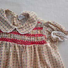 Load image into Gallery viewer, Vintage Pixelated Floral Smocked Dress 6-12 months
