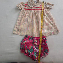 Load image into Gallery viewer, Vintage Pixelated Floral Smocked Dress 6-12 months

