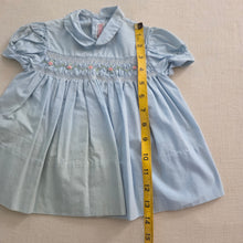 Load image into Gallery viewer, Vintage 60s Smocked Blue Dress 6-12 months
