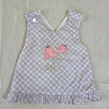 Load image into Gallery viewer, Vintage Flower Gingham Swing Top 12 months
