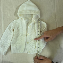 Load image into Gallery viewer, Vintage White Knit Hooded Sweater 12-18 months
