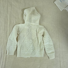 Load image into Gallery viewer, Vintage White Knit Hooded Sweater 12-18 months
