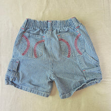 Load image into Gallery viewer, Y2k Baseball Striped Jean Shorts 3t
