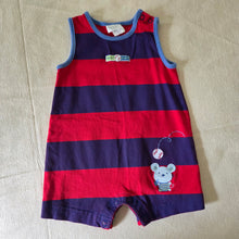 Load image into Gallery viewer, Vintage Baseball Mouse Cotton Romper 6-9 months
