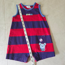 Load image into Gallery viewer, Vintage Baseball Mouse Cotton Romper 6-9 months
