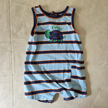 Load image into Gallery viewer, Y2k Turtle Striped Cotton Romper 12 months
