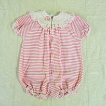 Load image into Gallery viewer, Vintage 60s Pink Striped Bubble Romper 18 months
