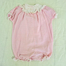 Load image into Gallery viewer, Vintage 60s Pink Striped Bubble Romper 18 months
