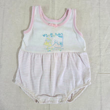 Load image into Gallery viewer, Vintage Kitties Striped Romper 3-6 months
