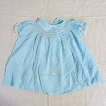 Load image into Gallery viewer, Vintage 50s Blue Smocked Dress 6-9 months
