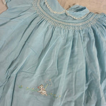 Load image into Gallery viewer, Vintage 50s Blue Smocked Dress 6-9 months

