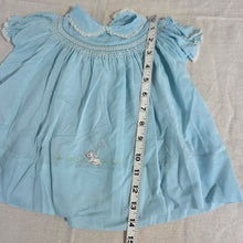 Load image into Gallery viewer, Vintage 50s Blue Smocked Dress 6-9 months
