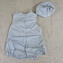 Load image into Gallery viewer, Vintage Seahorse Romper + Hat Set 3-6 months
