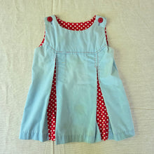 Load image into Gallery viewer, Vintage Blue + Red Polka Dot Sleeveless Dress 2t
