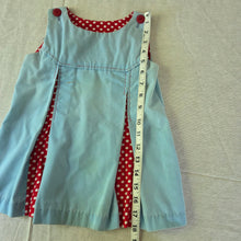 Load image into Gallery viewer, Vintage Blue + Red Polka Dot Sleeveless Dress 2t
