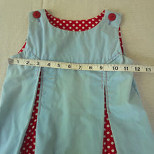 Load image into Gallery viewer, Vintage Blue + Red Polka Dot Sleeveless Dress 2t
