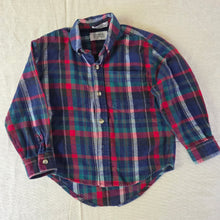 Load image into Gallery viewer, Vintage Plaid Buttondown Long Sleeve 3t
