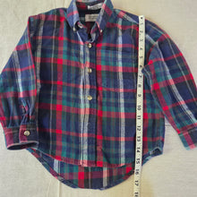 Load image into Gallery viewer, Vintage Plaid Buttondown Long Sleeve 3t
