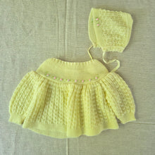 Load image into Gallery viewer, Vintage Yellow Knit Sweater + Bonnet 0-3 months
