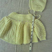 Load image into Gallery viewer, Vintage Yellow Knit Sweater + Bonnet 0-3 months
