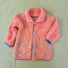 Load image into Gallery viewer, Vintage Pink/Blue Knit Cardigan 12 months
