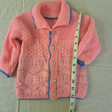 Load image into Gallery viewer, Vintage Pink/Blue Knit Cardigan 12 months
