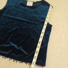 Load image into Gallery viewer, Vintage Velvet Blue Beaded Sleeveless Top kids 6/7
