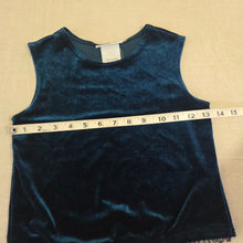 Load image into Gallery viewer, Vintage Velvet Blue Beaded Sleeveless Top kids 6/7
