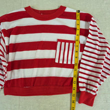 Load image into Gallery viewer, Vintage Red/White Striped Long Sleeve kids 7/8
