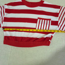 Load image into Gallery viewer, Vintage Red/White Striped Long Sleeve kids 7/8
